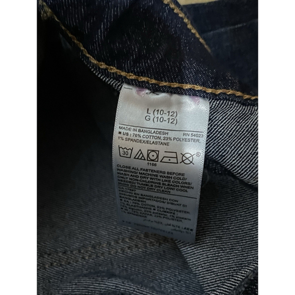 Old Navy Girls Skinny Jeans Sz 10-12 Pull On Adjustable Waist Stretch Dark Wash - Picture 3 of 6